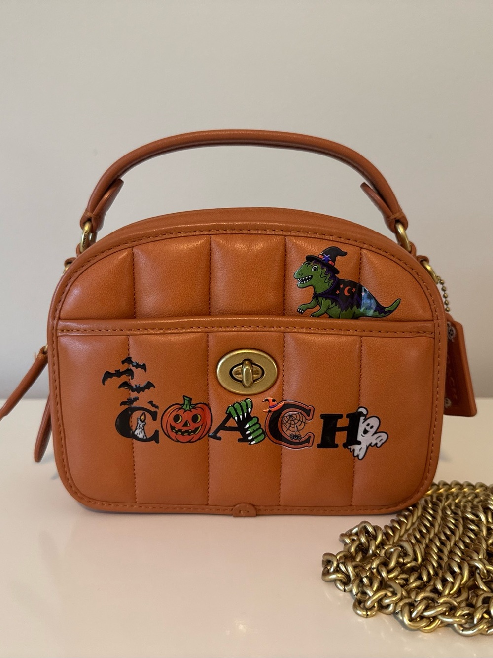 Coach Halloween Lunchbox Top Handle With Quilting